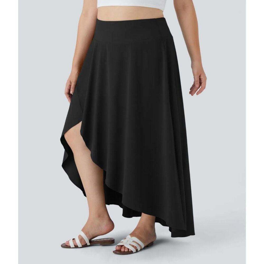 HALARA Breezeful™ High Waist High Low Ruffle 2-in-1 Flowy Quick Dry Skirt, 2X